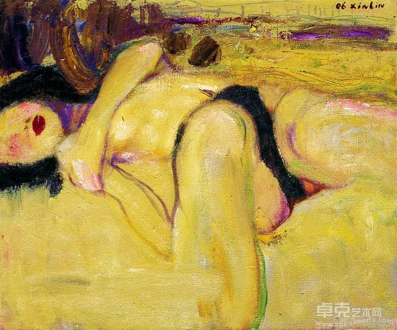 曹新林——黄色无题 46×38cm 亚麻布 油彩 2006年