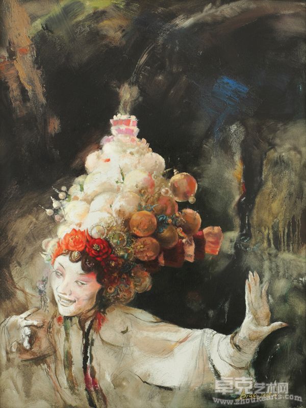 刘俊彪《皮簧声起》60x80cm