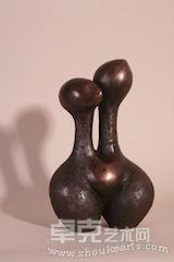 呼唤系列 – 硕果      1985年，红铜，37 x 24 x 16  公分   Rich Fruits - Outcry series  1985, copper,, c37 x 24 x 16 cm