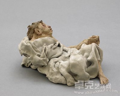 田世信 《竹林七贤之一》陶；10x17x27CM