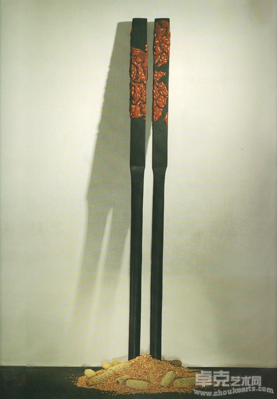 李由《蠹》楸木著色-2008