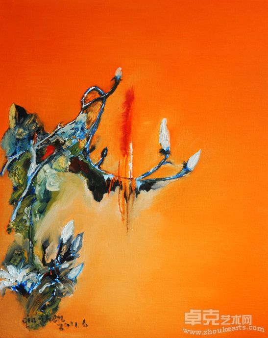 玉兰花之二十六  秦蓁 布面油画 Magnolia flower NO.26  Qin Zhen  Oil on canvas 100x80cm 2011