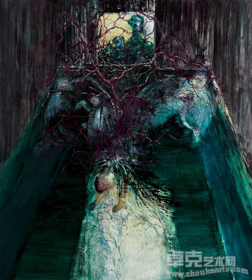 暖国-断落刘玉洁  布面油画 Warm country Liu Yujie Oil on canvas 200cmx180cm  2008.5