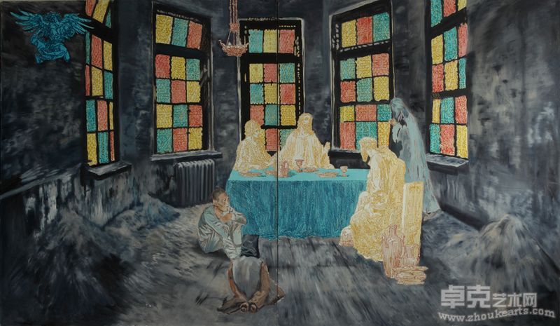 上帝的选秀——之三 徐明皓 布面油画、丙烯 God's Draft No.3 Xu Minghao Oil and acrylic on canvas 200cmx340cm 2010