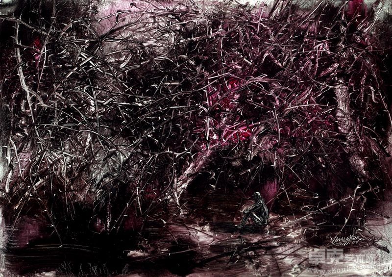 记—伤 No.03 刘伟涛 纸板油画 Diary-hurt NO.3 Liu Weitao Oil on paperboard 70cmx52cm 2011