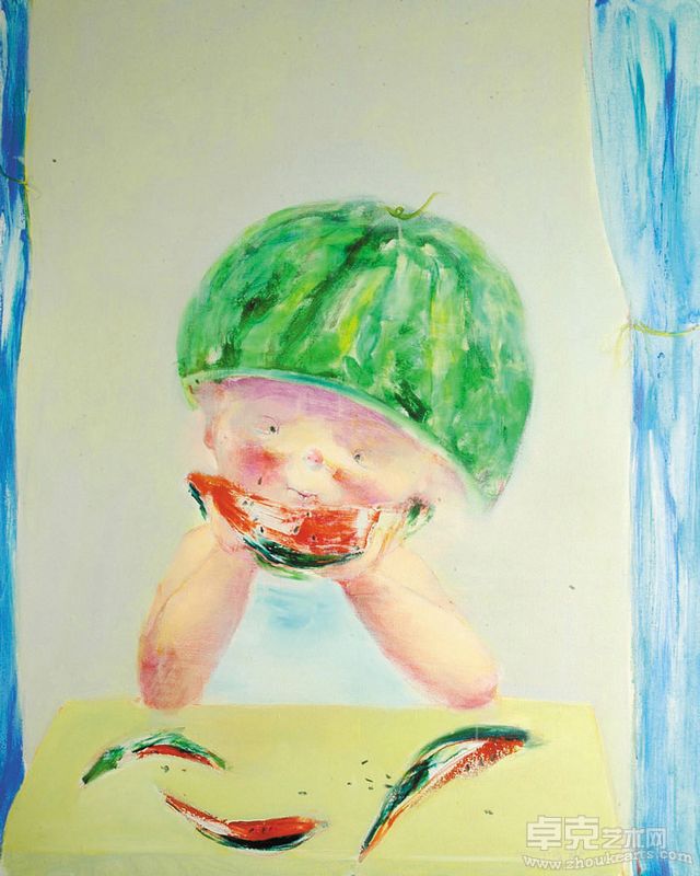 南方 西瓜娃 布面油画 150x120
