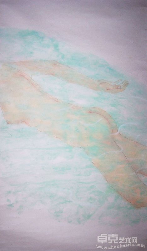 李戈晔 漂浮 水墨纸本 135x71