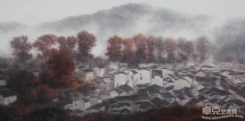 李胜民《古村图》