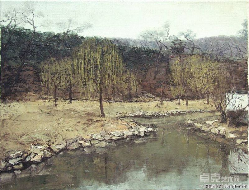 徐扬 皇家园林.春月 30×40cm