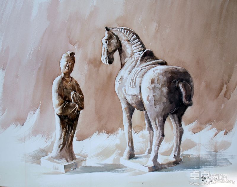 杨永 唐韵 73×52cm 水彩