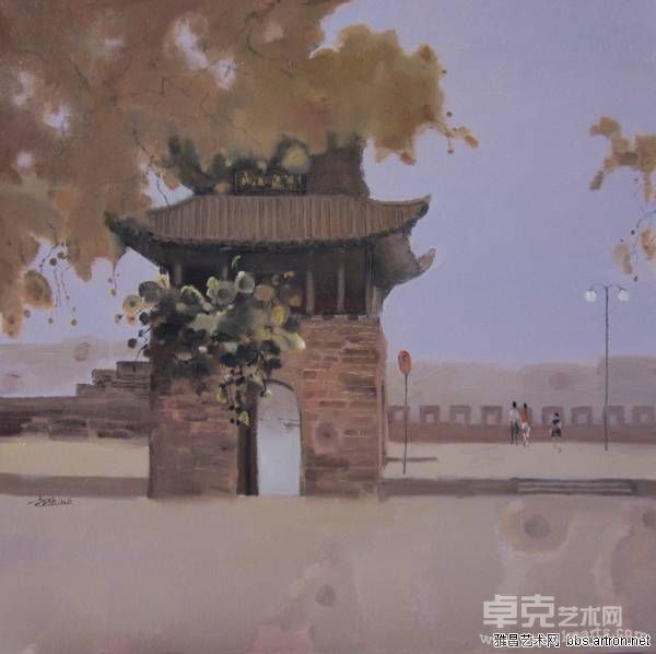 李猛 教贤门远眺 60×60cm