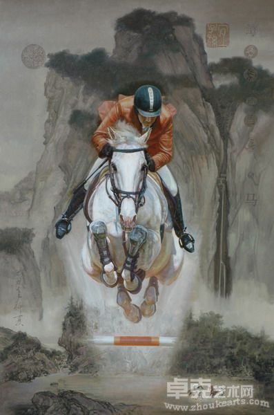 油画《马魂。时空。NO。20》底片180X120CM。2009。7。14