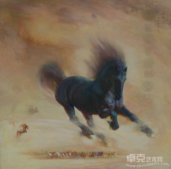 油画《马魂NO.2》90X90CM 2007.1.3