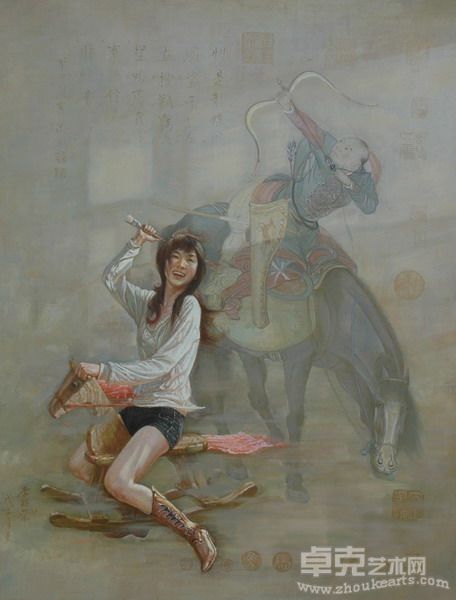 油画《时空。木马NO1》117CMX91CM。2008。9。