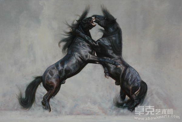 油画〈马魂NO29〉150X100CM。2007
