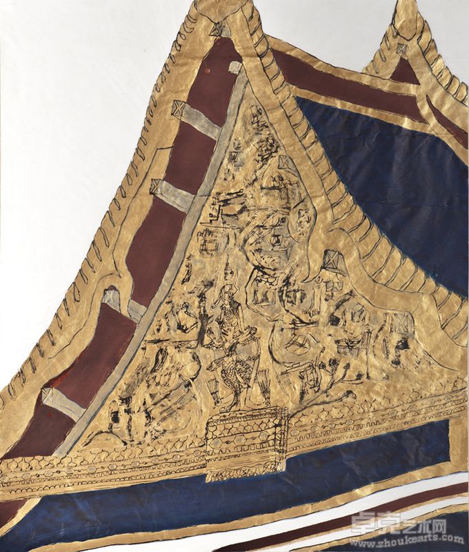 金銮殿 96X112cm 宣纸 墨 丙烯 2011