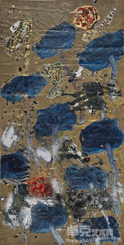 荷塘神曲 245X123cm 宣纸 墨 丙烯 漆 2011