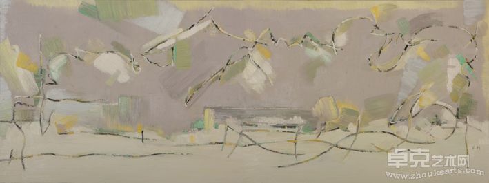 张映辉 湖上嘉处敛纷华 60cm×160cm 布上油彩2011