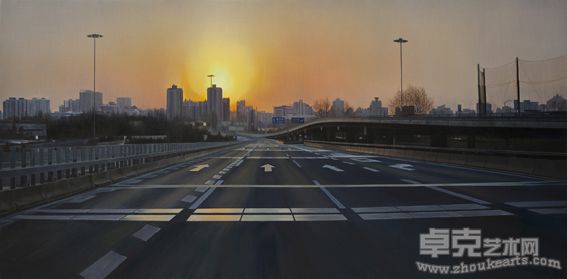 李镇   《姜庄路》200cmx100cm布面油画2011年