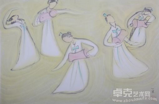 刘新权   (长白情韵--黄调)纸本水墨   45CM-70CM   2010