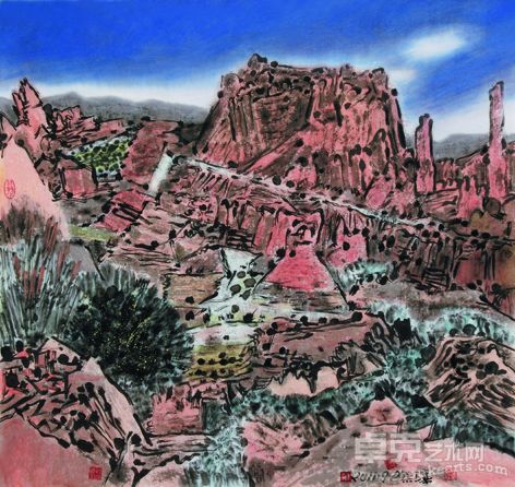 赵际滦   大野·山形  水墨纸本   镜心   2011年  98CM×98CM