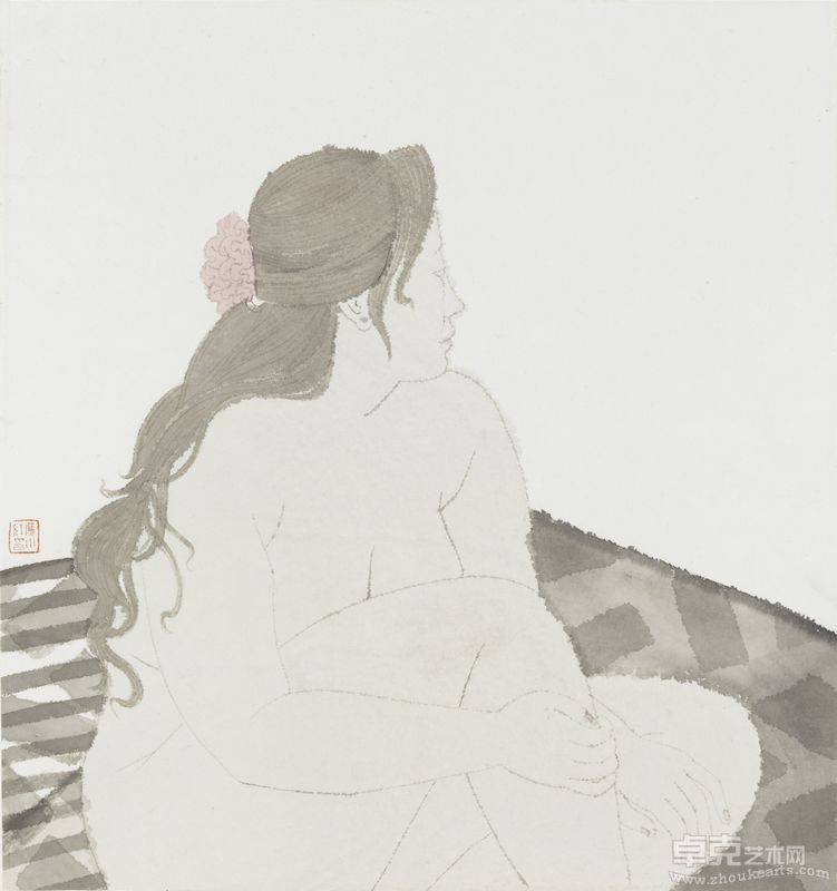冯小红   女人体 49X52cm  纸本水墨