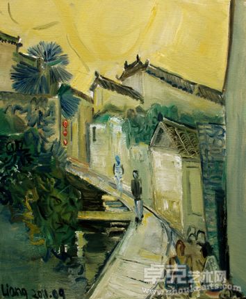 梁智龙   屏山印象 布面油彩 （ 50×60cm ）2011