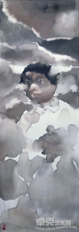 薛书琴  (润风闲云1 纸本水墨 2010年 56x161cm）