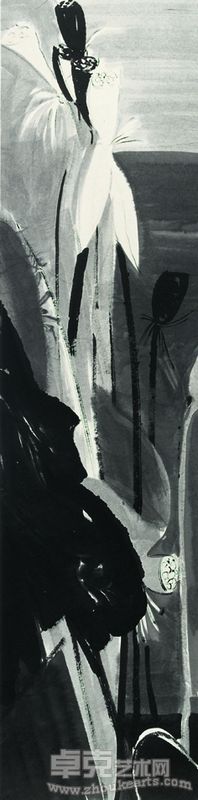 刘巨德 黑白缘 水墨纸本138x34cm 水墨纸本 2006年