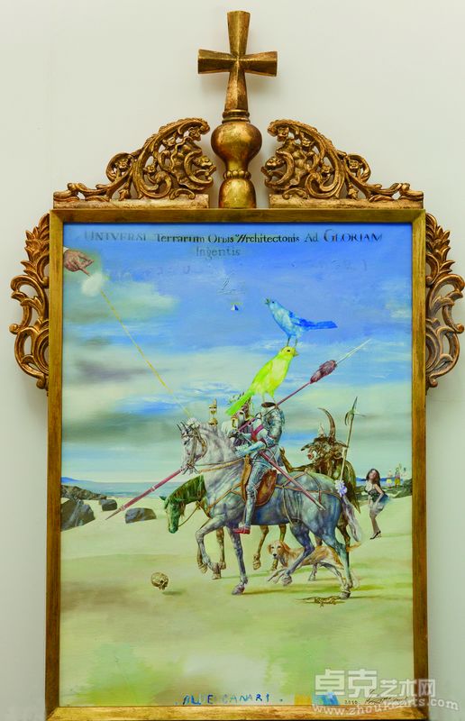 藍色金絲雀（在丟勒的騎士、死神和魔鬼之後）_Blue Canari(After Dürer's “Knight, Death and Devil”) _Konstantin_Oil on Canvas _ 73x 53cm _2010