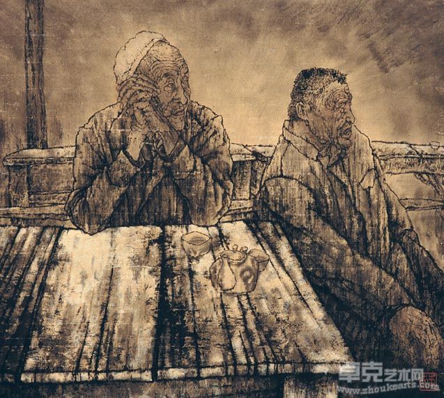 茶馆组画之二 41X45cm 1995年