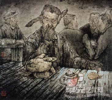 茶馆组画之八 41x45 1995