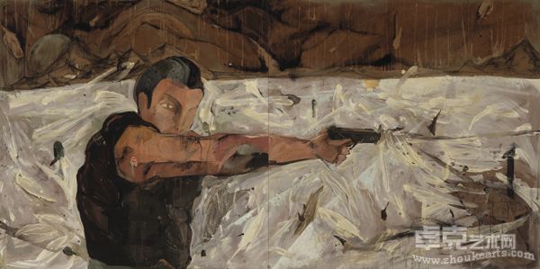 雪地里的射击-Shooting in the Snow-122x244cm木板油画Oil on Panel-2010