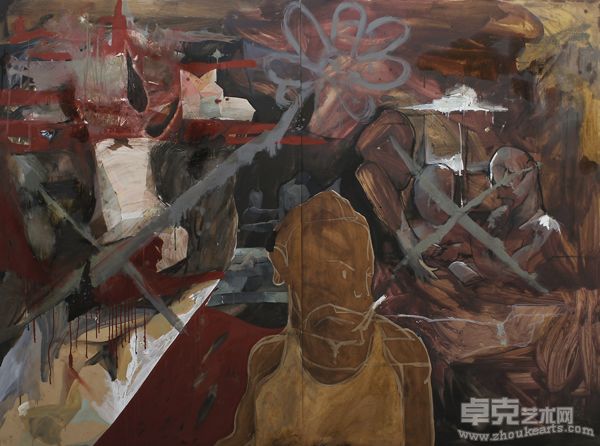 双叉 = Double X-ＸＸ= Double X-185x244cm 木板油画 Oil on Panel2011