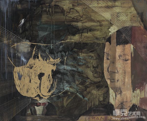 男子与狗A Man with Dog-101x122cm木板油画Oil on Panel2011