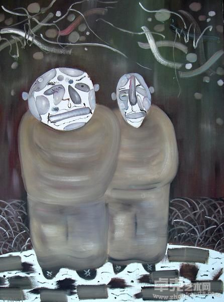 在一起---不冷  尺寸：150x200cm 布面油彩   创作年代2009