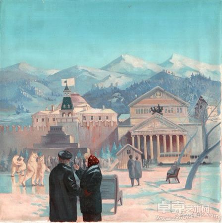 亚力山大-叶果罗夫-Alex-egorov-甜蜜的莫斯科--Sugar-of-the-Moscow-45×50cm-布面油画-Oil-on-canvas-2011年