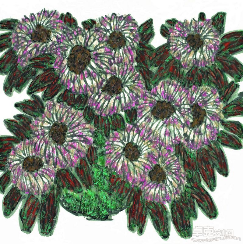 罗平安 花卉 108×76cm 丝网版画 2011年