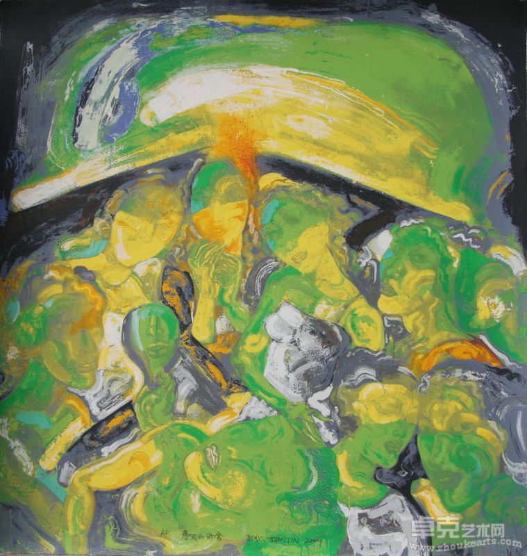 春天的约会 86.6×80cm 丝网 2009