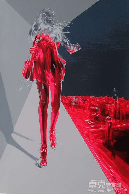 武明中 夜北京 76×108cm 丝网版画2011年