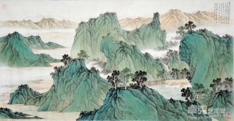 陈翔  青山白云图  （66×130cm）