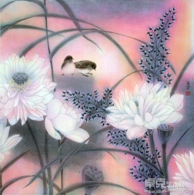 万芾 清莲（66×66cm）