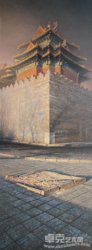 魏海彬--斜阳角楼，55×150cm,2011年