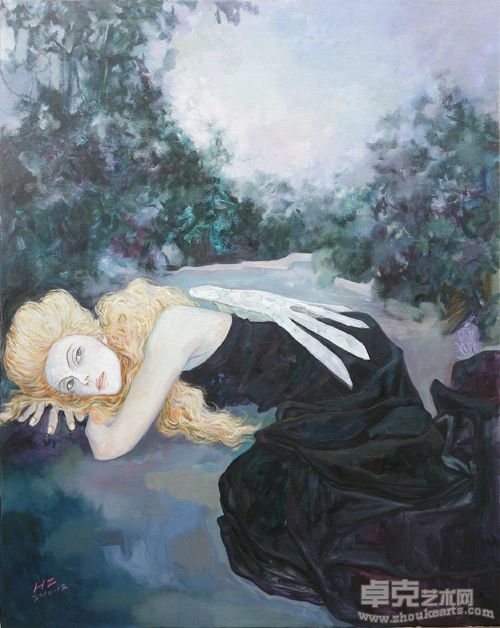 黄震《白昼的边界》100x80cm,2010年布面油画