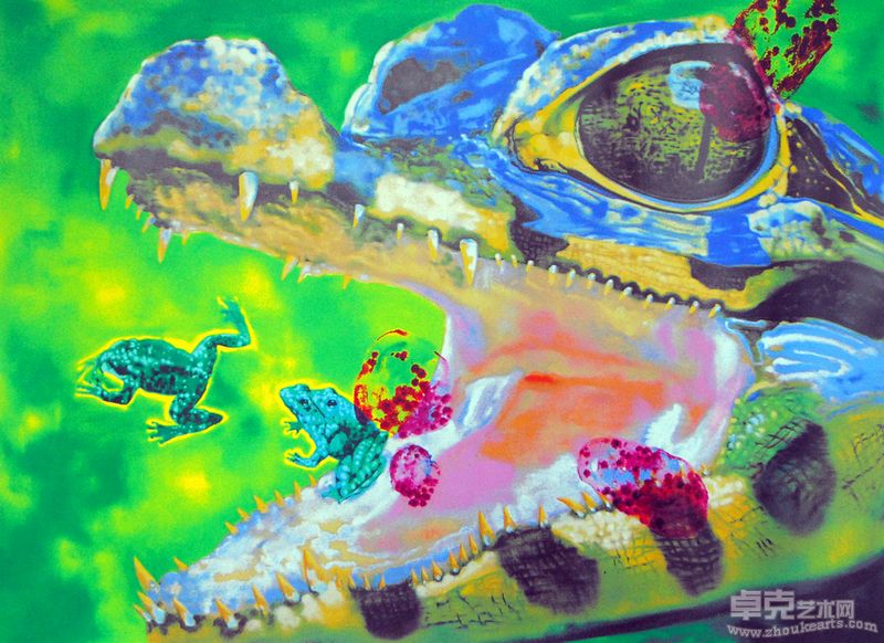 张小涛 快乐时光- 陷阱 67×92cm 丝网版画 2008