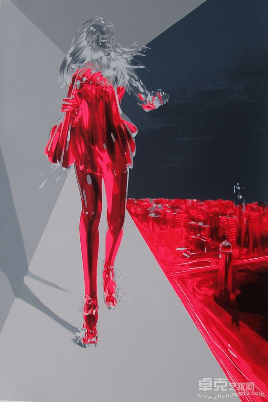 武明中 夜北京 76×108cm 丝网版画 2011