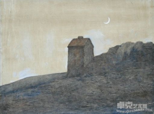 烤烟房  张洪忠36X48  布面油画