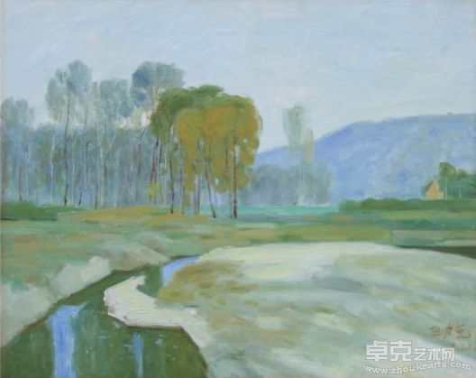 王力克  河滩  40X50  布面油画