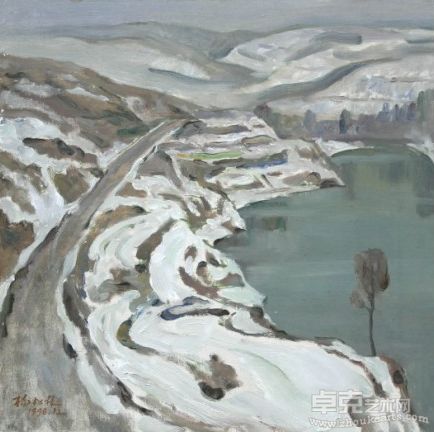 杨松林  雪景 39X39布面油画