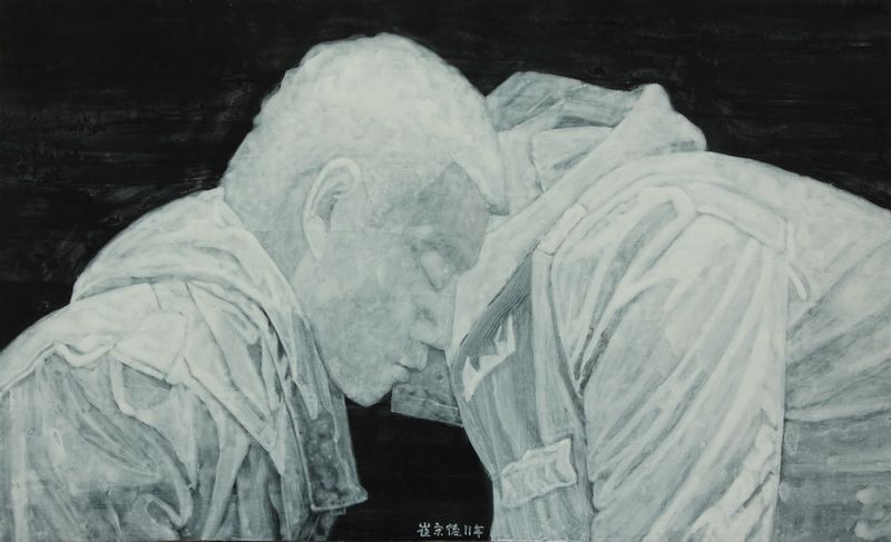 崔宗德《静NO.1》40X70cm 纸本丙稀 2008级